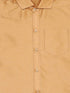 VASTRAMAY Boys' Rose gold Silk Short Sleeves Ethnic Shirt